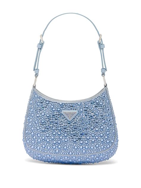 prada satin net shoulder bag|prada crystal embellished bag.